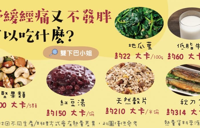 舒緩經痛又不發胖可以吃什麼?除了高熱量的甜點外，還有許多營養健康的替代品喔